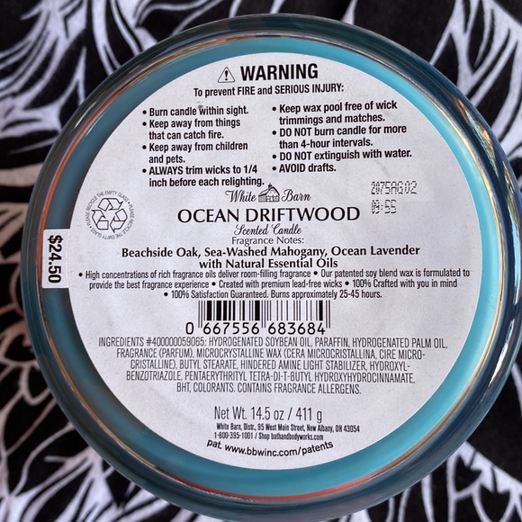 Ocean Driftwood BBW 3 wick candle. - Picture 4 of 5